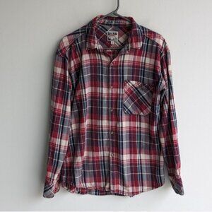 Aritzia TNA Boyfriend Fit 100% Cotton plaid flannel button down shirt